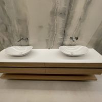 kúpeľňová doska s integrovaným umývadlom Hanex N-White
